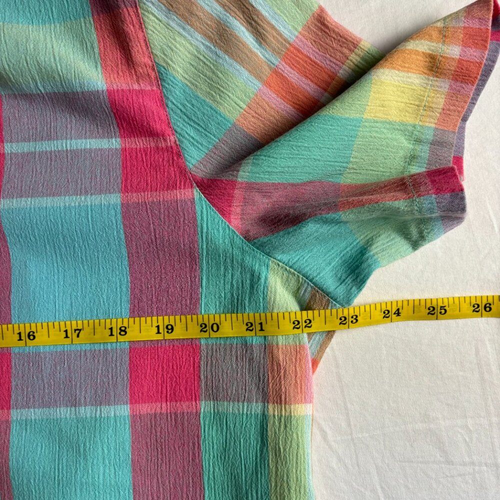 Koret Francisca, Multicolor Plaid Shirt and Teal Pants Set Size L - Picture 6 of 16